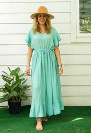 Mint Double Gauze Cotton Dress