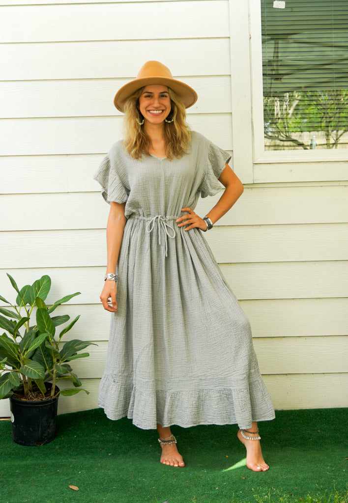 Gray Double Gauze Cotton Dress