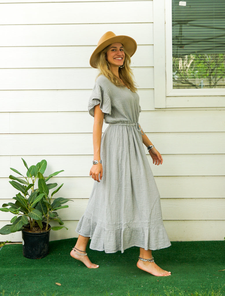 Gray Double Gauze Cotton Dress