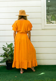 Mustard Yellow Double Gauze Cotton Dress