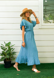 Sky Blue Double Gauze Cotton Dress