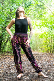 Pink Phoenix Feather Harem Pants