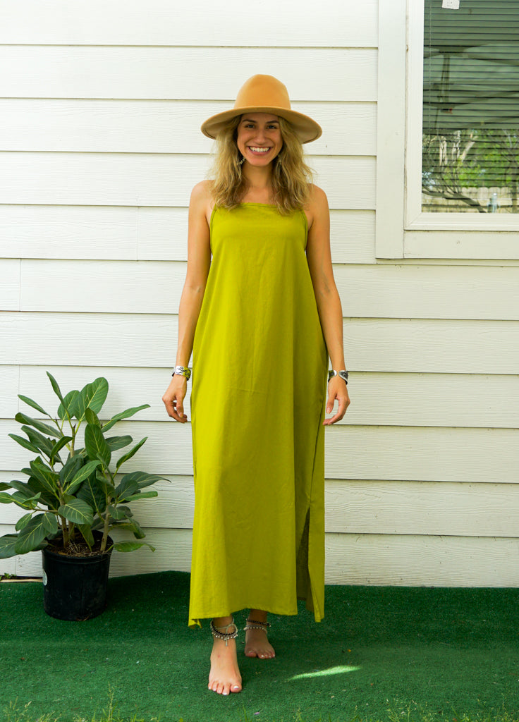 Lime Cotton Boho SunDress