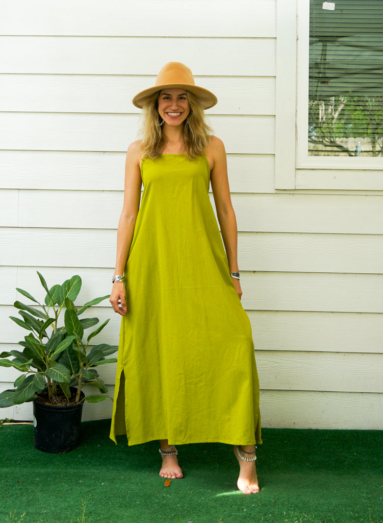 Lime Cotton Boho SunDress