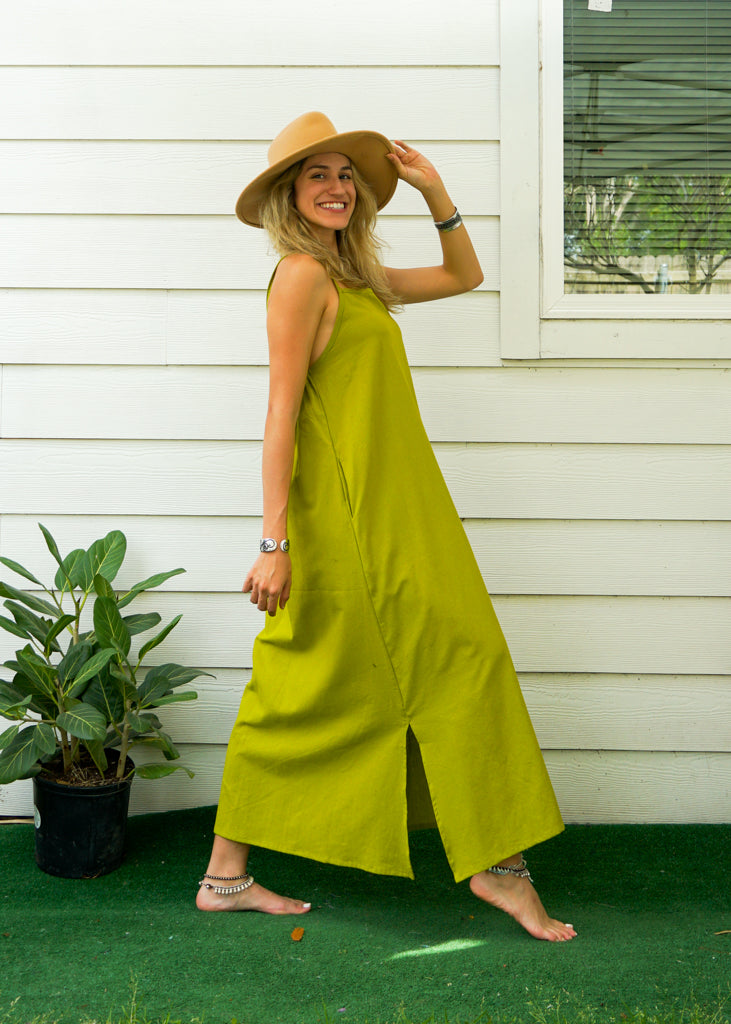 Lime Cotton Boho SunDress