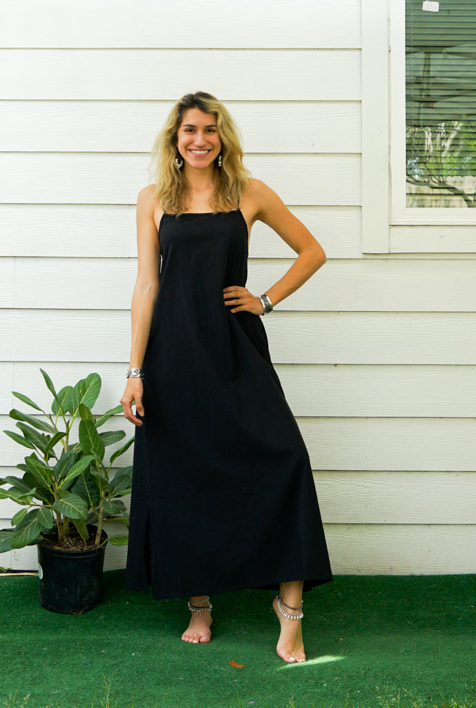 Black Cotton Boho SunDress