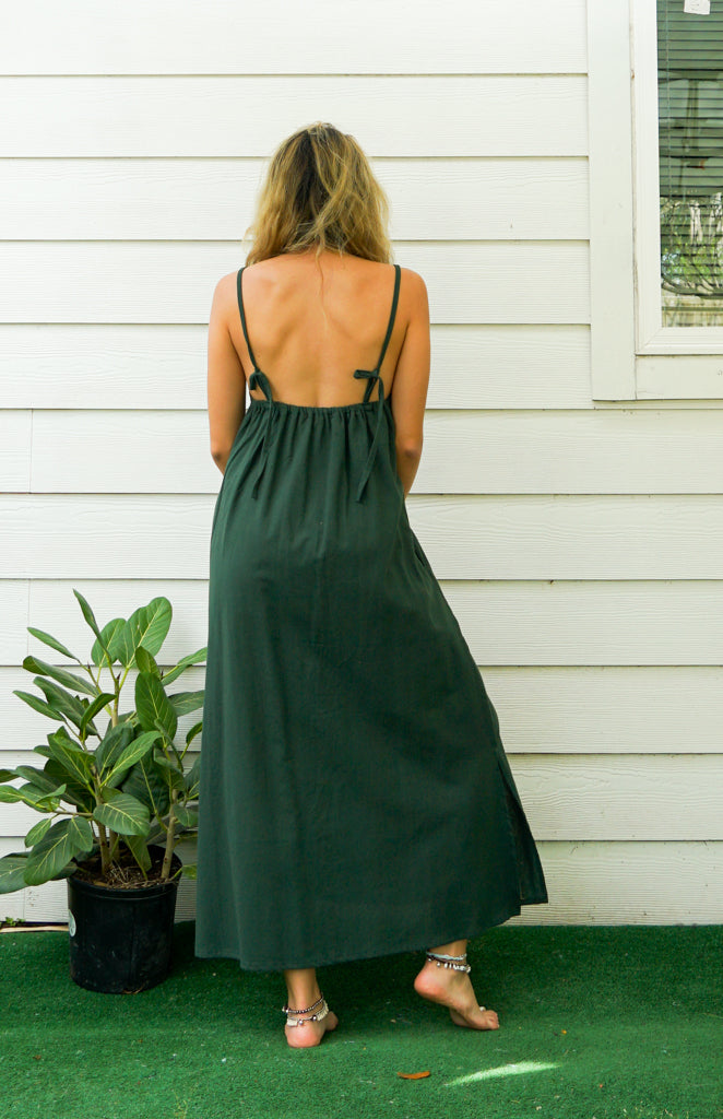 Green Cotton Boho SunDress