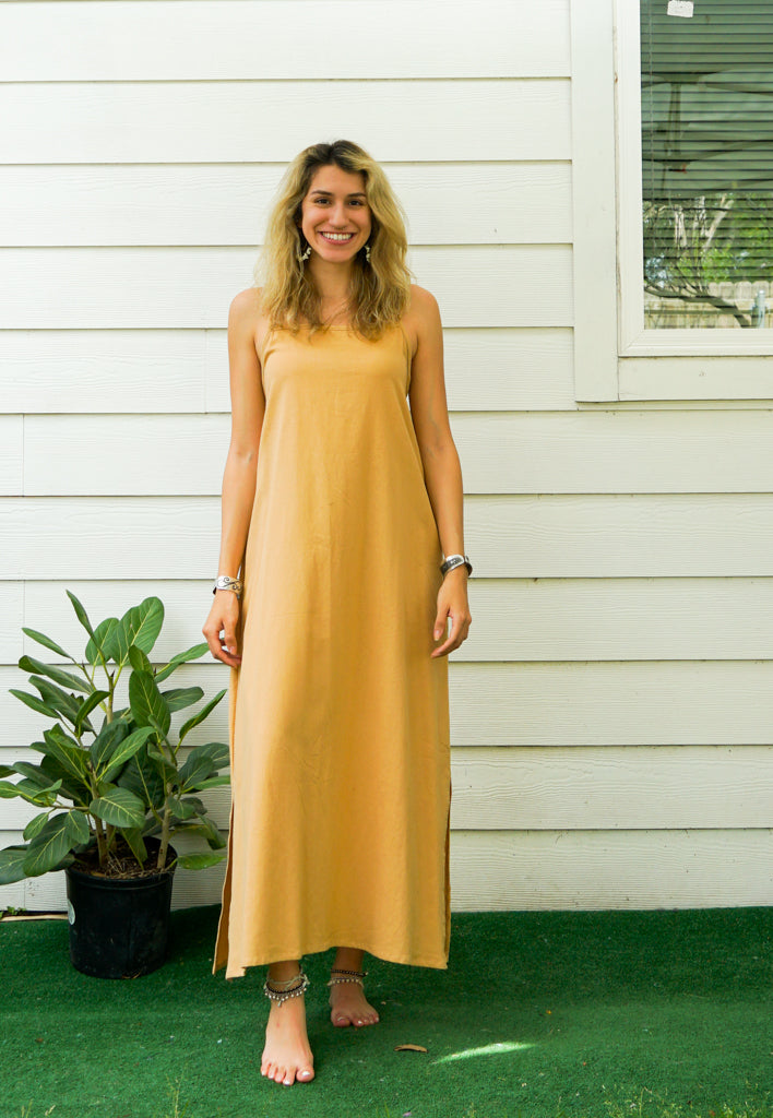 Nude Brown Cotton Boho SunDress