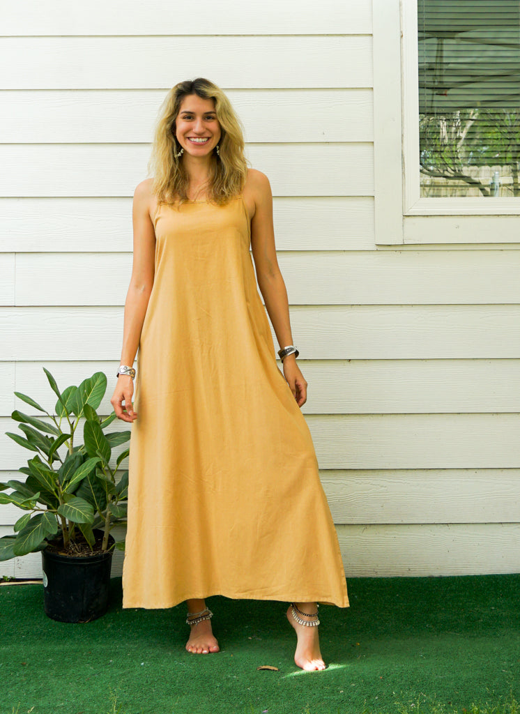 Nude Brown Cotton Boho SunDress