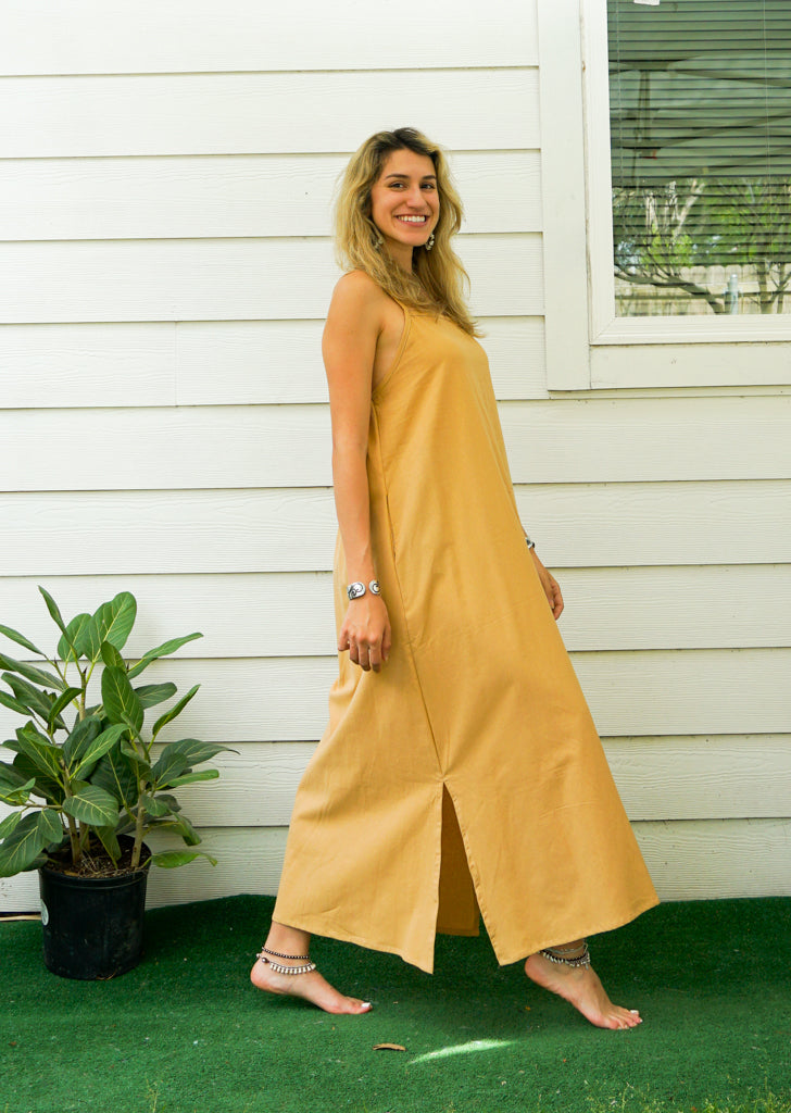 Nude Brown Cotton Boho SunDress