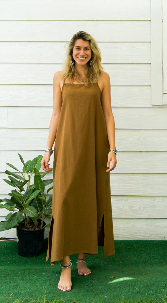 Brown Cotton Boho SunDress