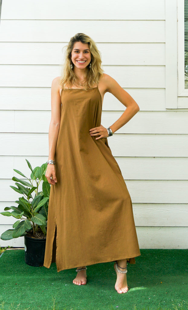 Brown Cotton Boho SunDress