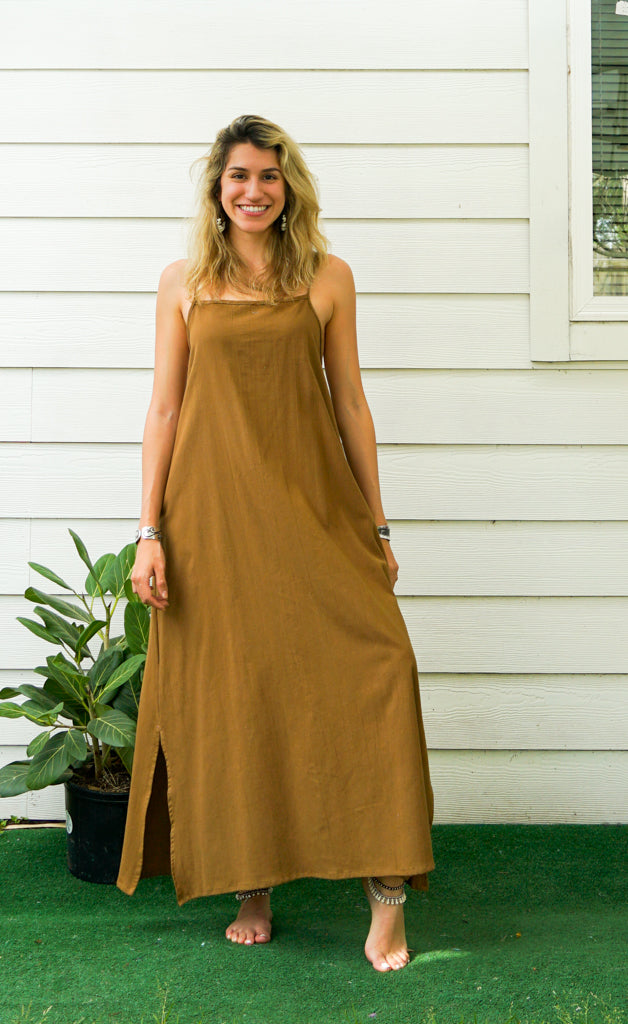 Brown Cotton Boho SunDress