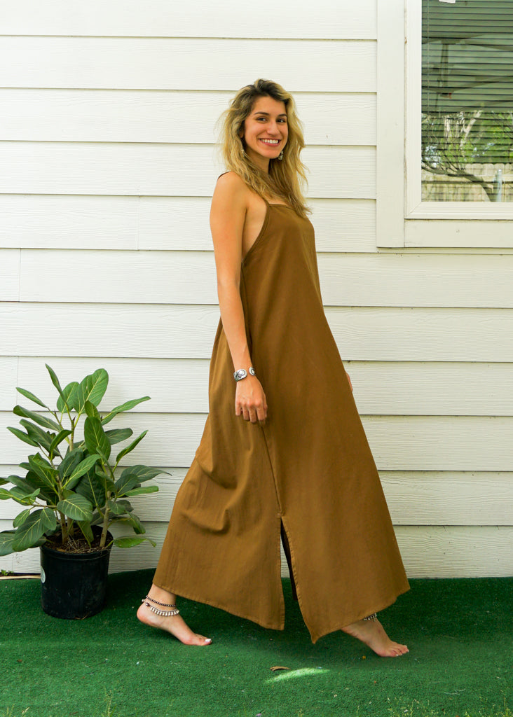 Brown Cotton Boho SunDress