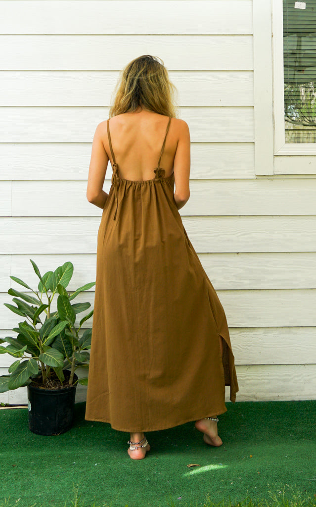 Brown Cotton Boho SunDress