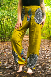 Yellow Vortex Flower Harem Pants