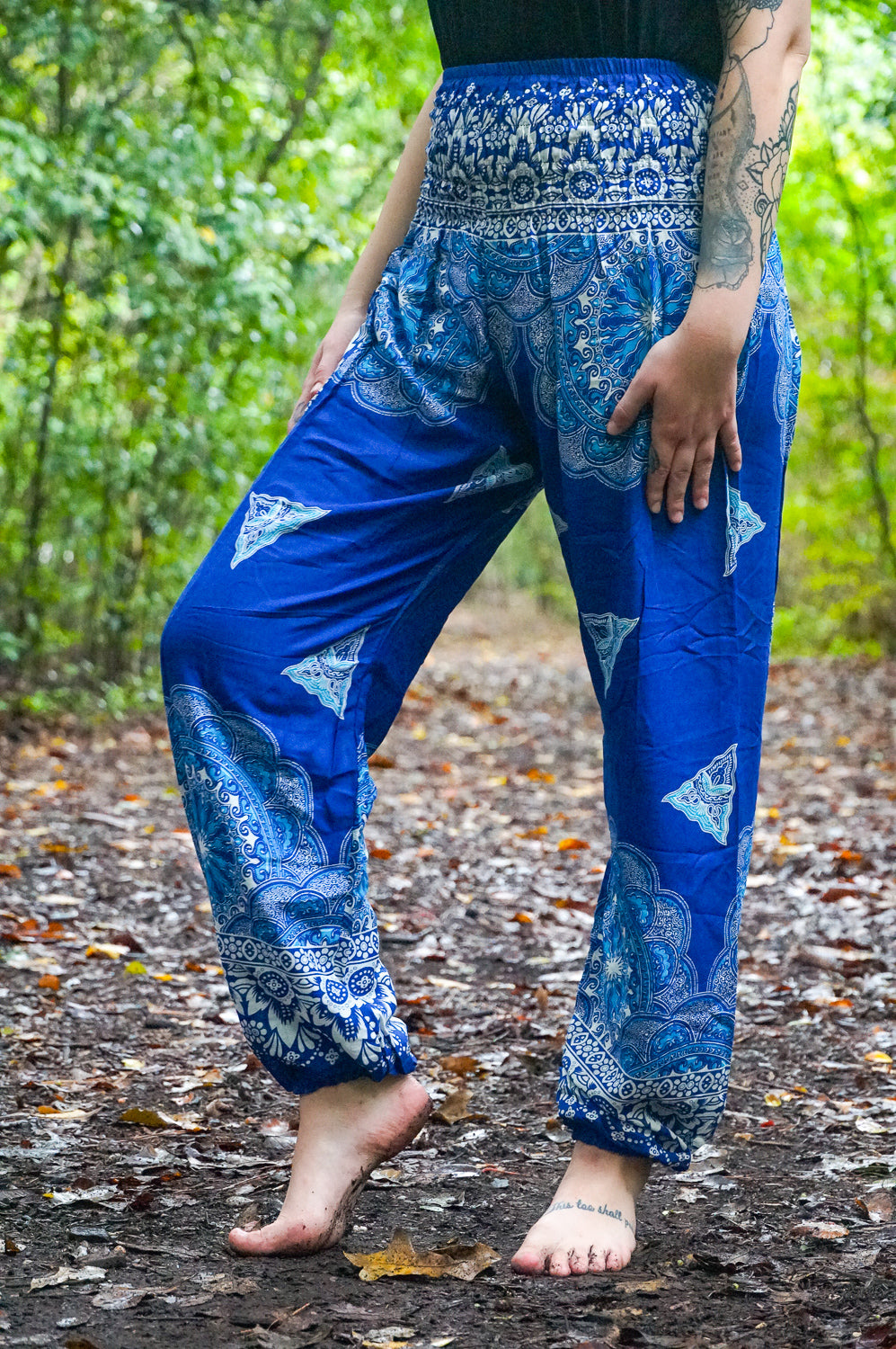Royal Blue Mantra Harem Pants - Lamsri Bohemian