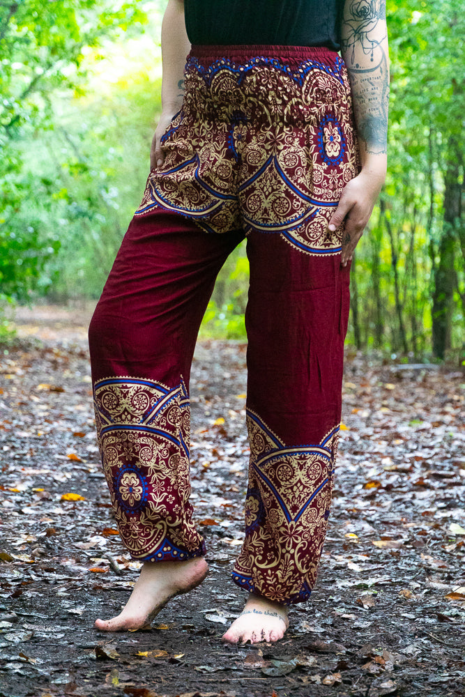 Brown Mandala Harem Pants - Lamsri Bohemian