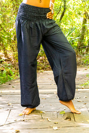 Solid Dark Blue Harem Pants