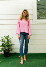 Pink Double Gauze Cotton Blouse