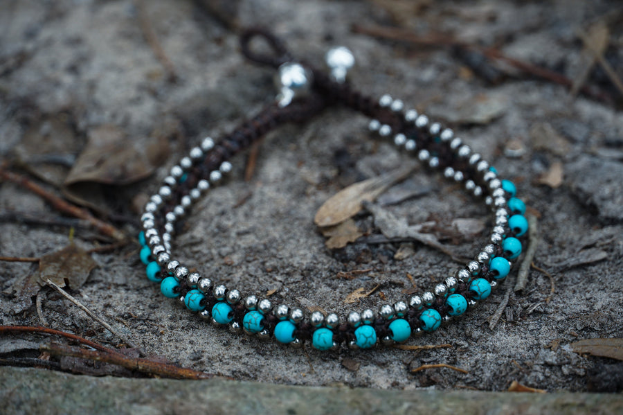 Turquoise Woven Beaded Bracelet