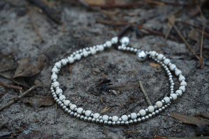 White Beaded Double Strand Bracelet