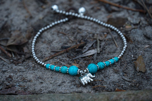 Turquoise Elephant Beaded Bracelet