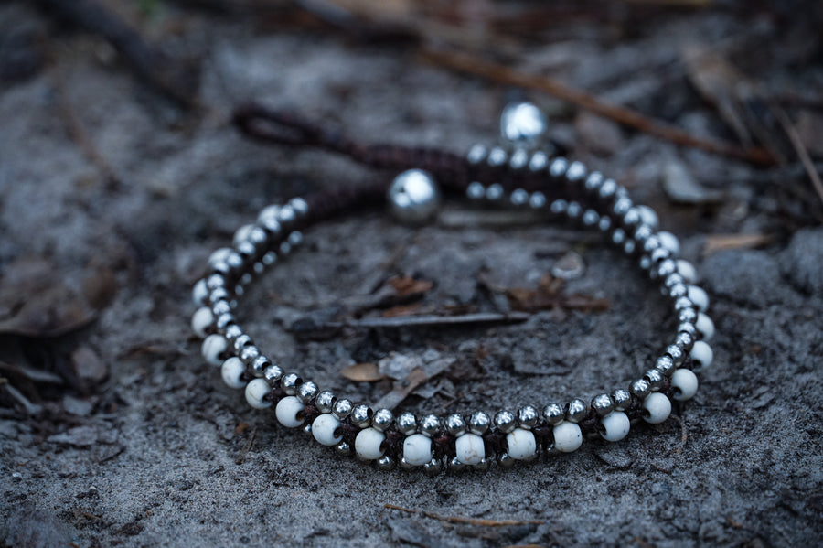 White Woven Beaded Bracelet