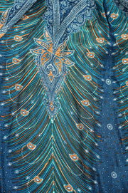 Teal Peacock Harem Pants