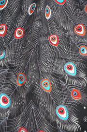 Midnight Peacock Feather Harem Pants