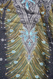 Turquoise and Brown Peacock Harem Pants