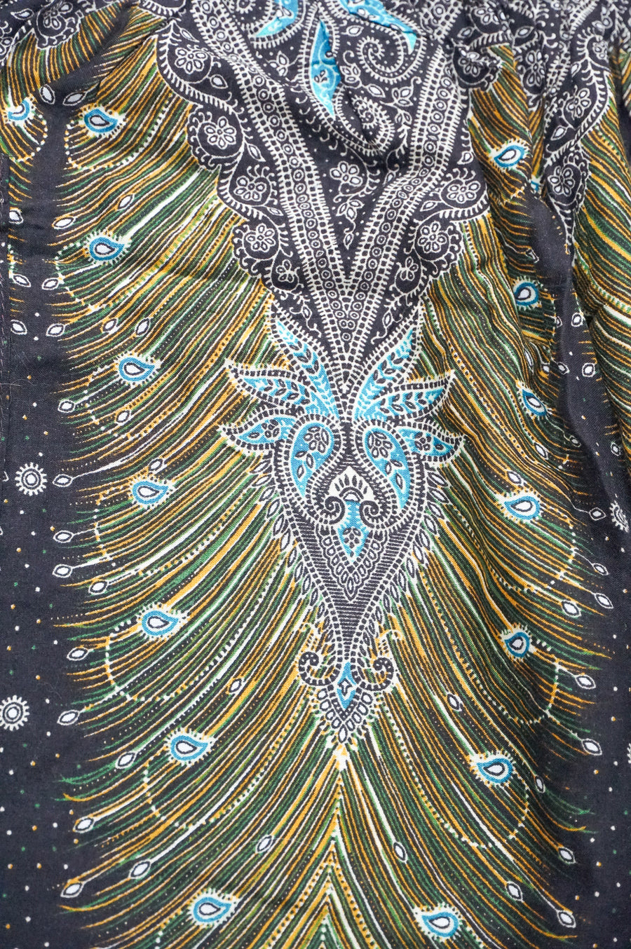 Turquoise and Brown Peacock Harem Pants