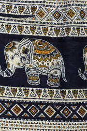 Black Tribal Elephant Harem Pants