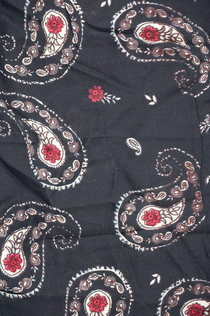 Black Paisley Buta Harem Pants