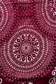 Burgundy Blossom Mandala Harem Pants