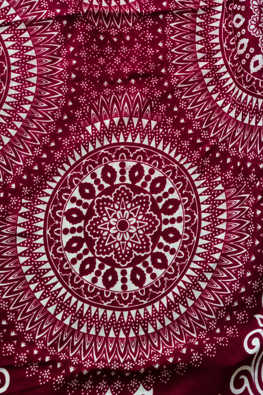 Burgundy Blossom Mandala Harem Pants