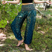 Teal Peacock Harem Pants