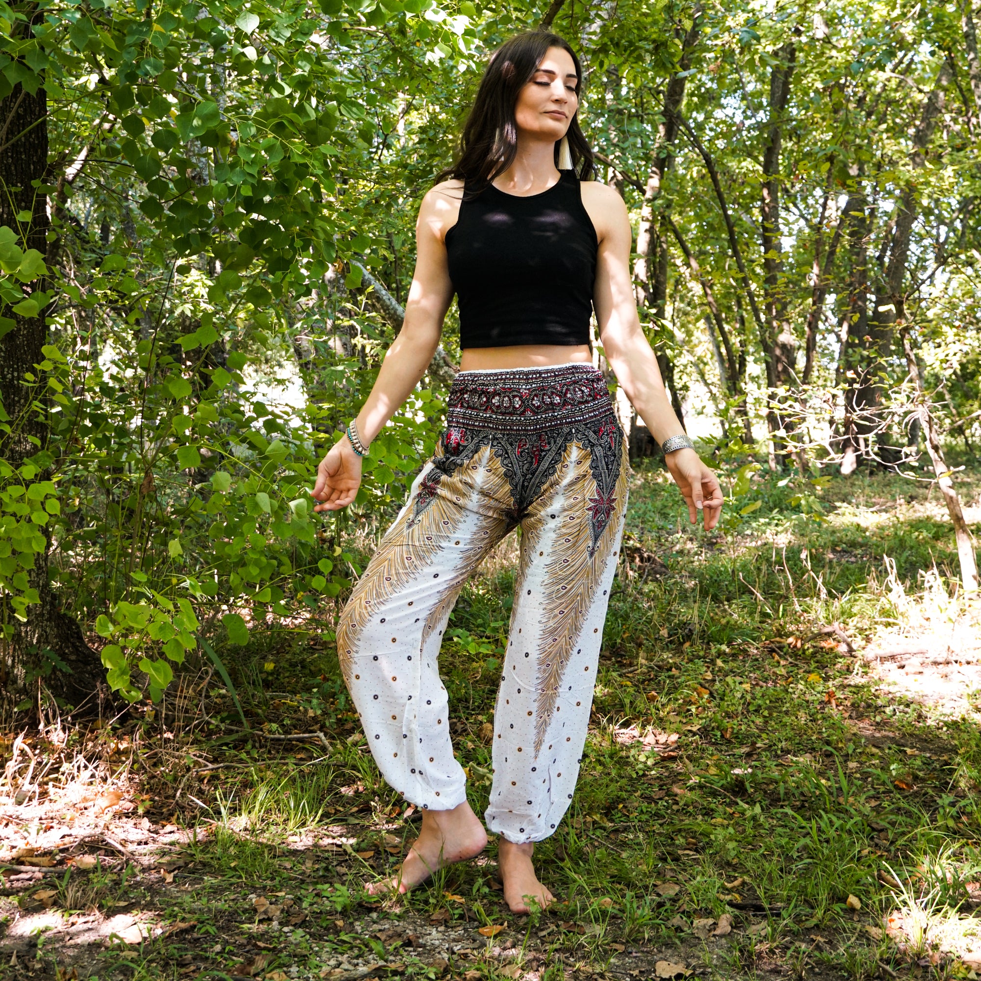 White Peacock Harem Pants - Bohemian Island