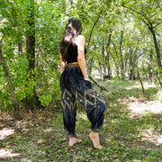 Black Diamond Peacock Harem Pants