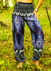 Blue Royal Peacock Harem Pants