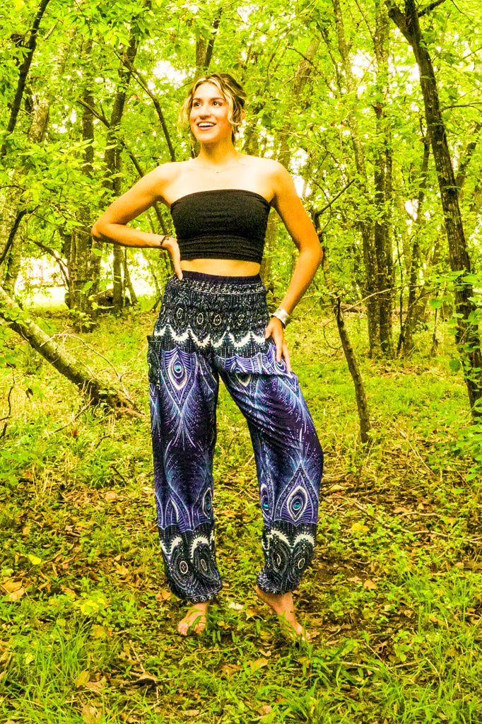 Blue Royal Peacock Harem Pants