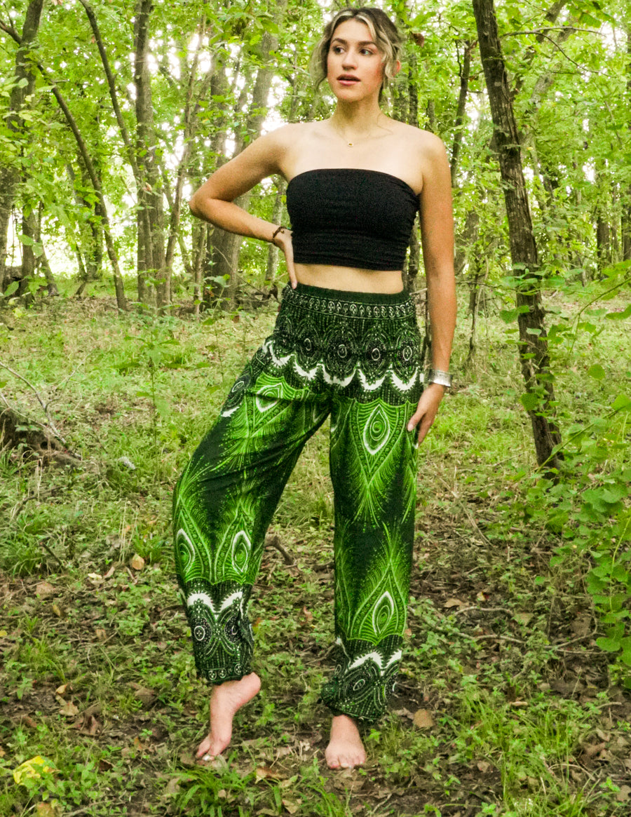 Green Royal Peacock Harem Pants