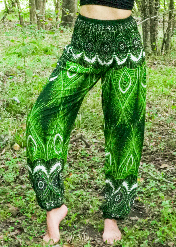 Green Royal Peacock Harem Pants