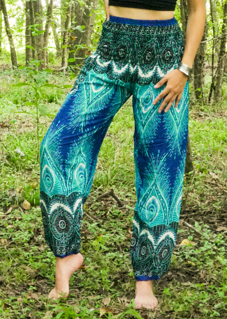 Light Blue Royal Peacock Harem Pants