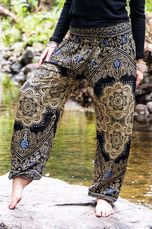 Black Lotus Mandala Harem Pants